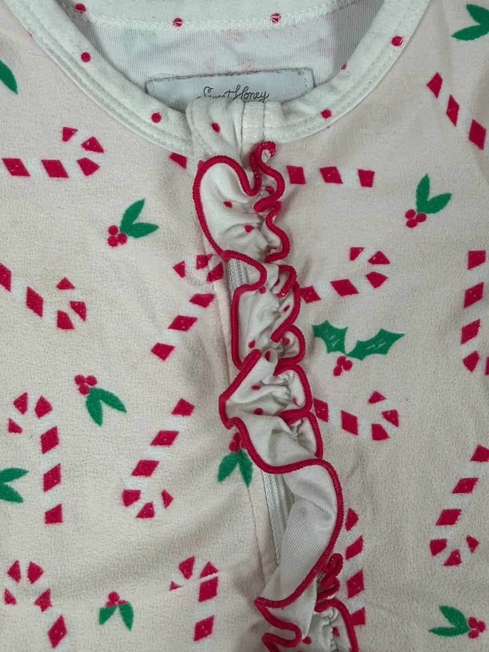 SWEET HONEY Candy Cane Ruffle Layette - 18M